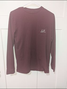 Vineyard Vines Men's Or Women's Long-Sleeve Pocket Tee - Maroon